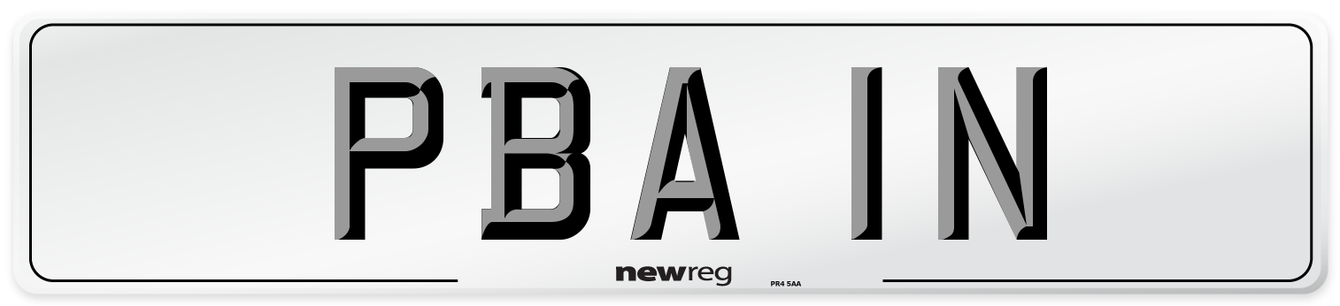 PBA 1N Number Plate from New Reg
